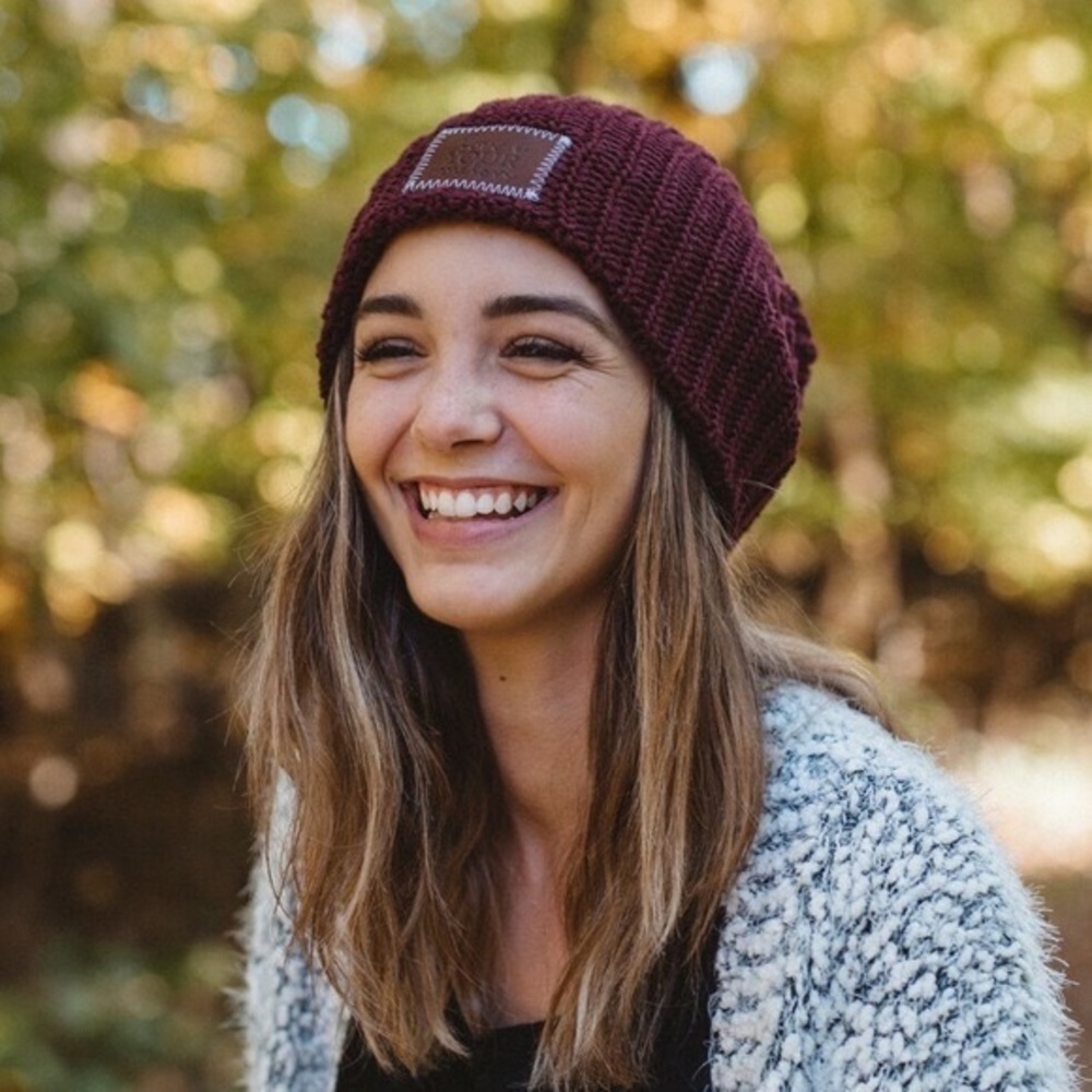 Love Your Melon Maroon Beanie